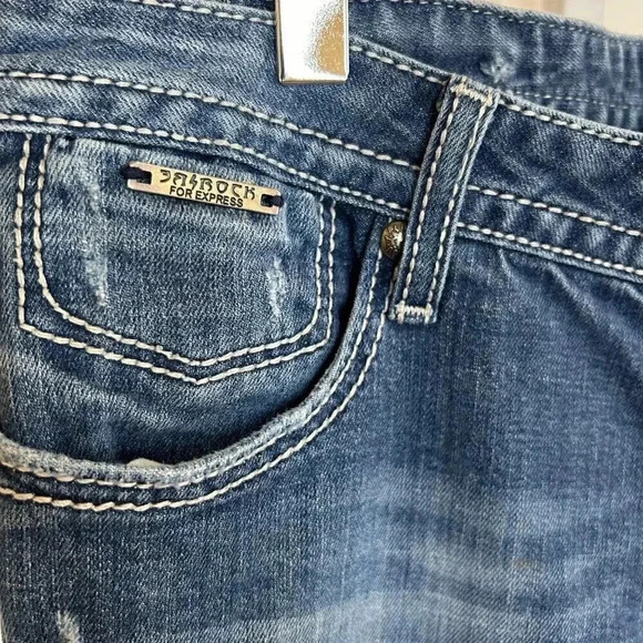 ReRock for Express Size 12 Women’s Flare Jeans Denim Western Festival Concert - Picture 3 of 14